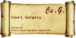 Csuri Gergely névjegykártya